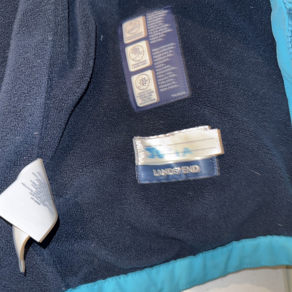 Lands End Squall Jacket Youth Kids XL 13/14 Fleece Lined Winter Coat Hooded EUC - Picture 7 of 13